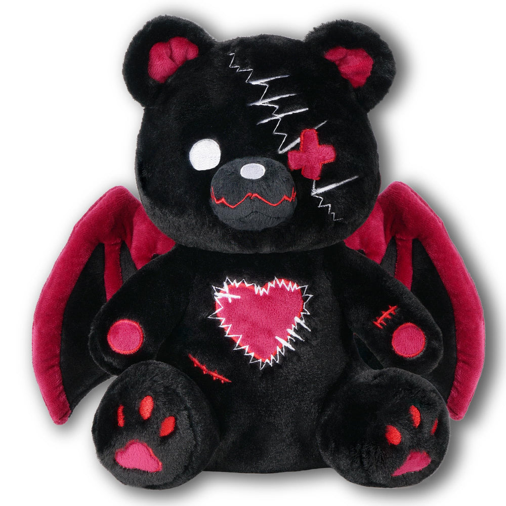 PHITECUS Emo Gothic Bear Plush with Wings ultra-soft texture for comforting hugs.