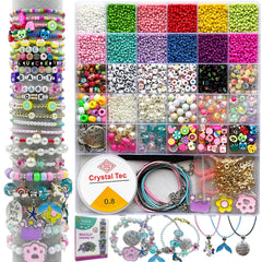 PHODDR 4300pcs beads kit with colorful beads for DIY bracelets.