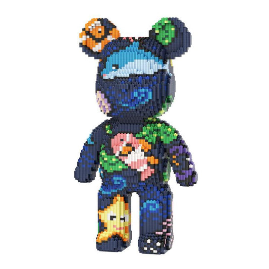 PIANTION blue bear micro blocks for a dramatic display piece