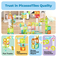 PicassoTiles collaborative play encourages teamwork during marble motion exploration