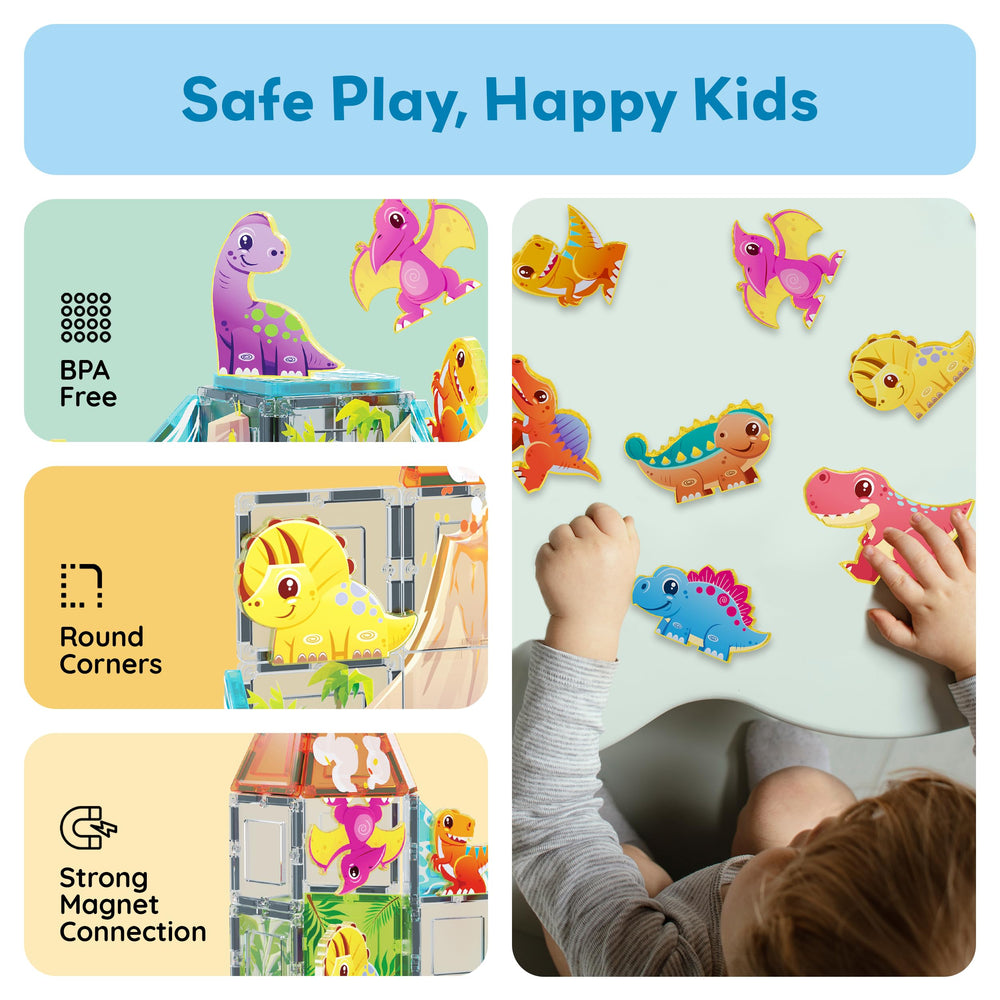 PicassoTiles Ankylosaurus figure adds tactile magnets for modular play.