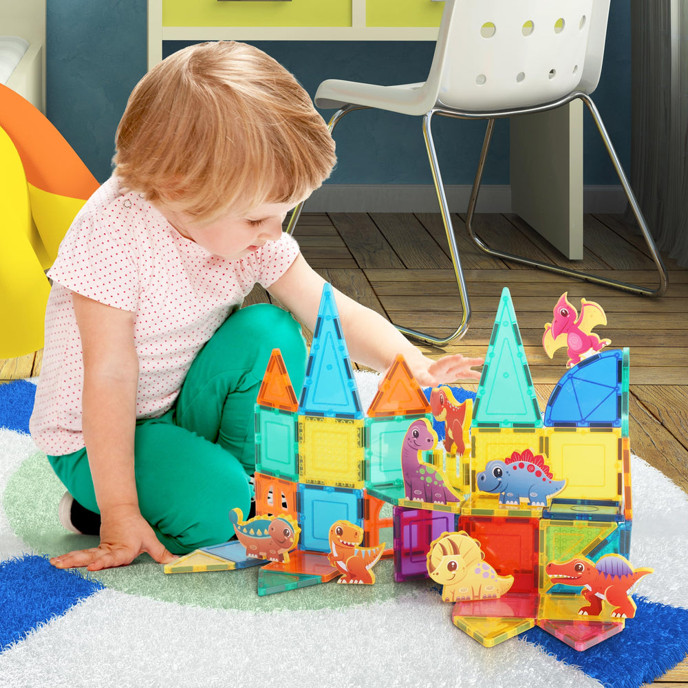 PicassoTiles Stegosaurus figure for creative building and color exploration.