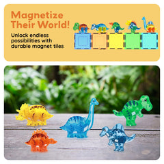PicassoTiles mix-and-match design options boost creative dinosaur builds.