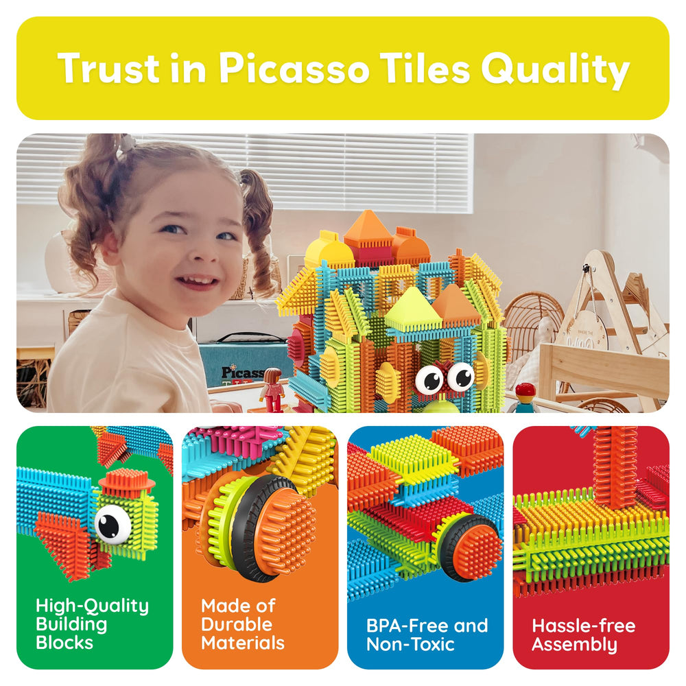 PicassoTiles Hedgehog blocks crafted from non-toxic materials for safe play.