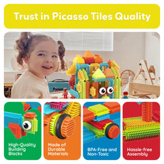 PicassoTiles Hedgehog blocks crafted from non-toxic materials for safe play.