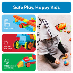 PicassoTiles Hedgehog blocks boost hand-eye coordination during play.