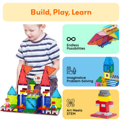PicassoTiles strong magnets keep tall structures stable during play