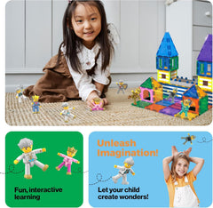 PicassoTiles magnetic tiles construction play for hands-on learning.