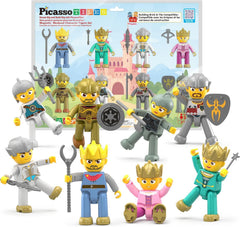 PicassoTiles medieval king action figure for imaginative STEM play.