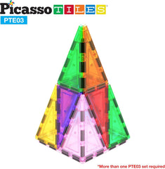 PicassoTiles towers and designs illustrate architectural exploration with magnetic connections.