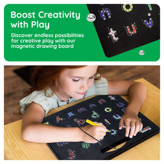 PicassoTiles 12x10 inch drawing area offers ample space to create.