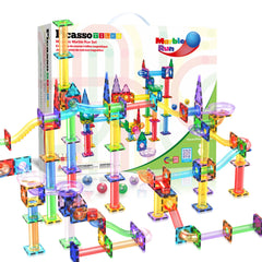PicassoTiles 150pc marble run set with colorful tiles for creative hands-on play.