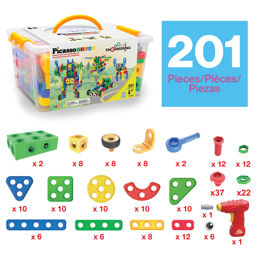 PicassoTiles clickable ratchet demonstrates simple mechanics for steady, secure builds