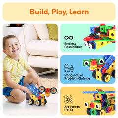PicassoTiles wheels bolts kit image highlights movable parts for functional models