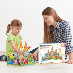 PicassoTiles eight-dino action figures enable storytelling and dynamic play.