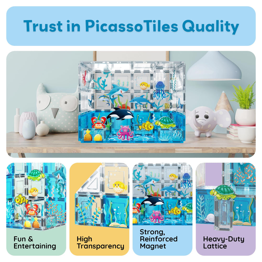 PicassoTiles aquarium fish figure supports quick scene changes and storytelling.