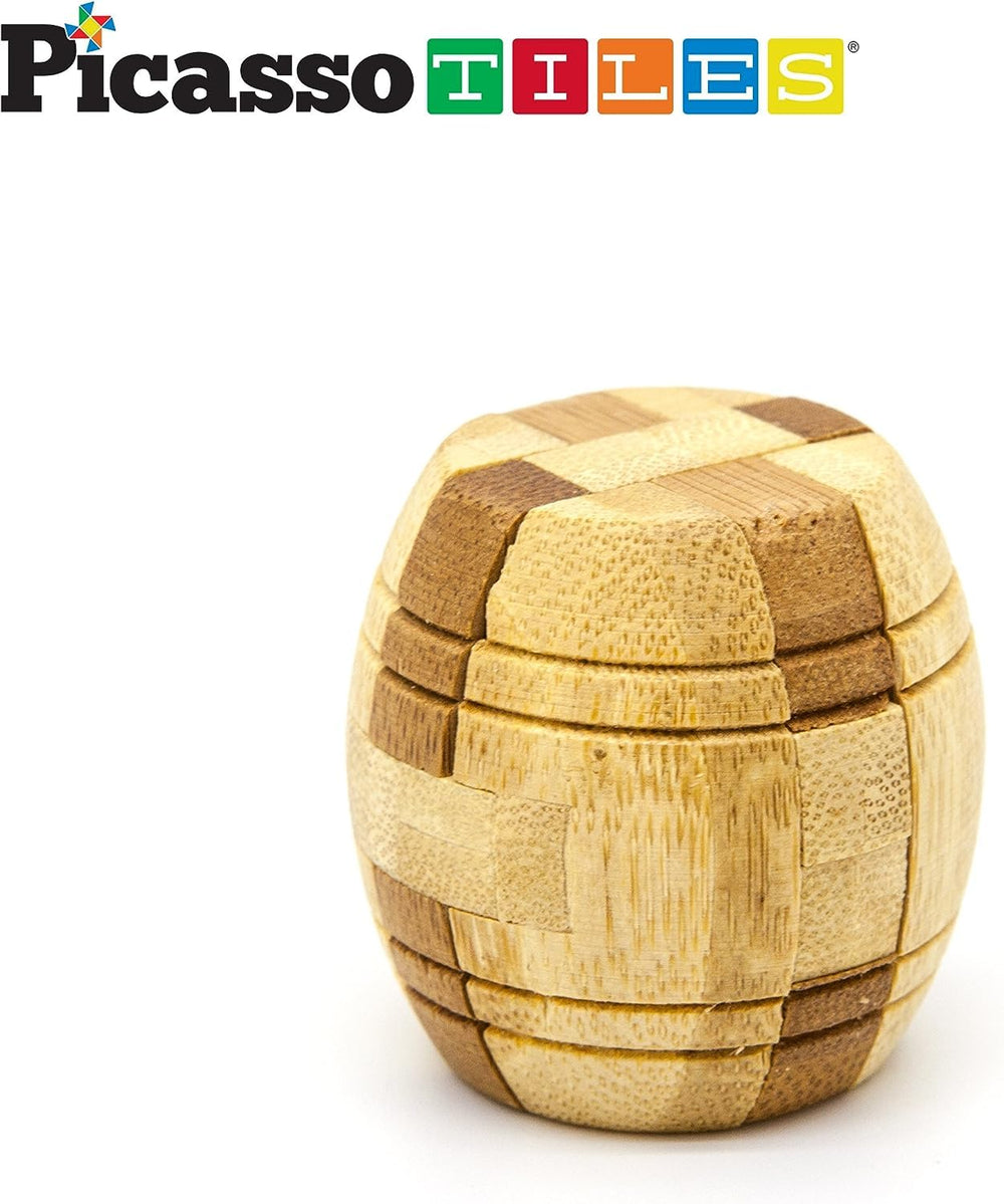 PicassoTiles barrel puzzle wooden demonstrates modular pieces that click together for logic practice