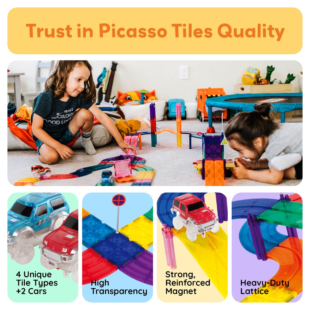 Bright color pieces from PicassoTiles for engaging learning