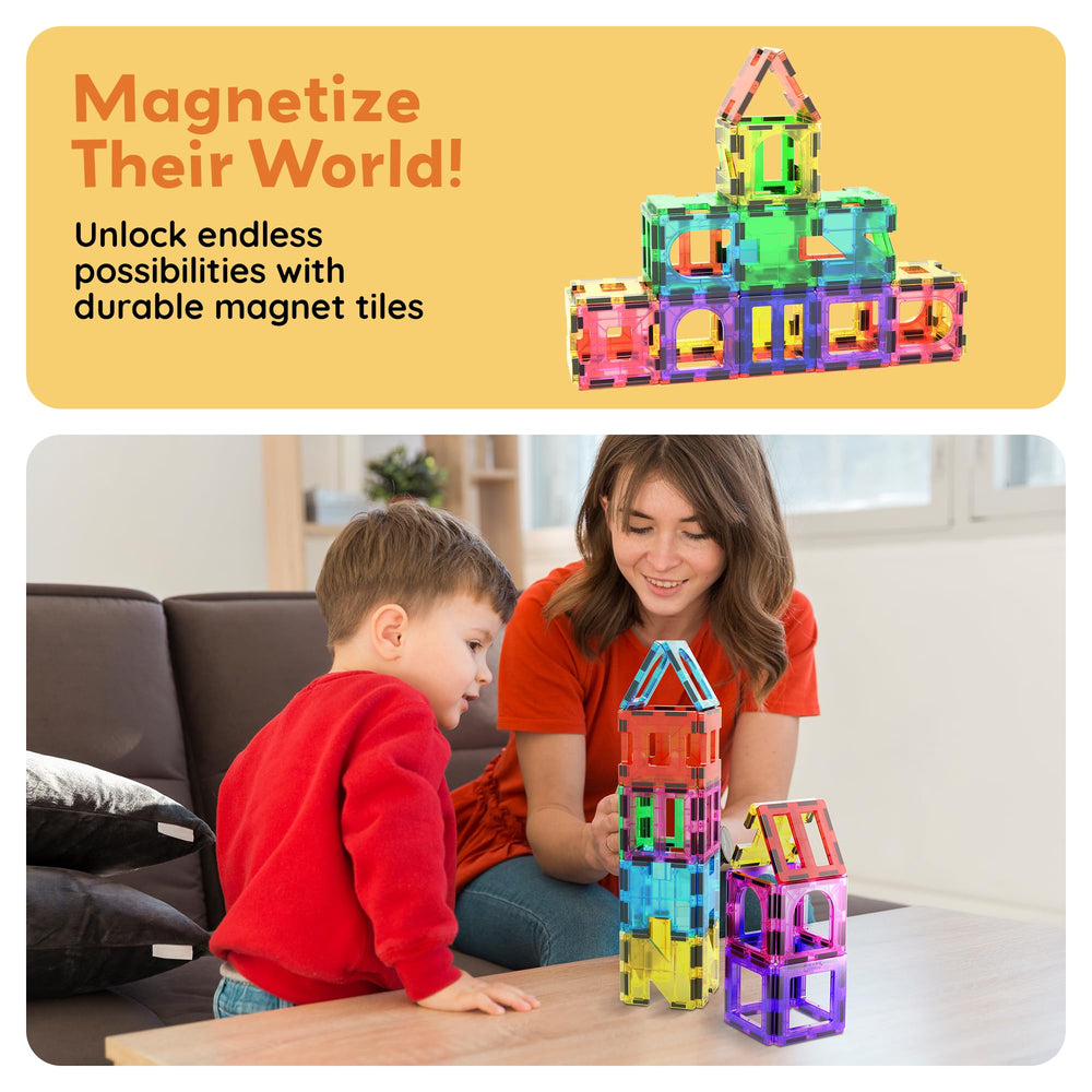 PicassoTiles bright colors and durable pieces stand up to energetic play.