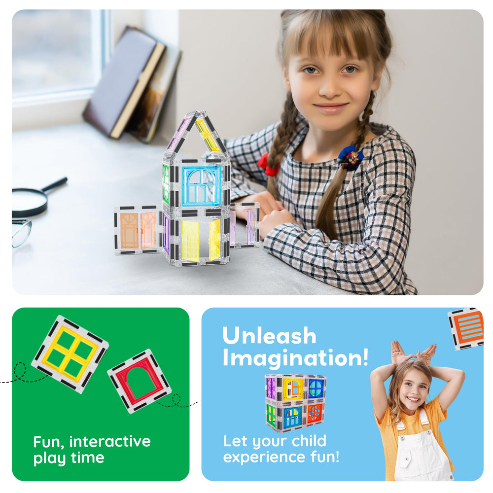 PicassoTiles castle-build visuals highlight imaginative play and storytelling.
