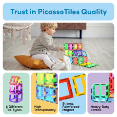 PicassoTiles classroom-centre use supports collaborative learning with magnetic tiles.