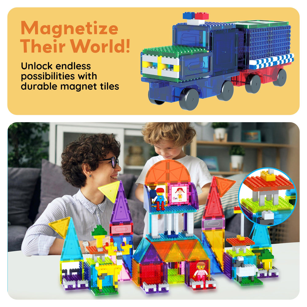 PicassoTiles add-ons bring colorful, tactile features for imaginative scene-building.