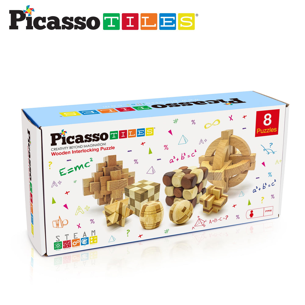 PicassoTiles compact-storage wooden puzzle promotes easy transport and clutter-free play