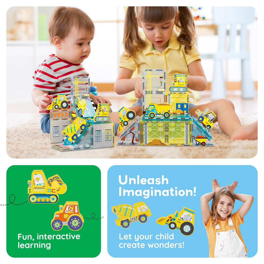 PicassoTiles concrete mixer adds motion and sequencing to construction storytelling