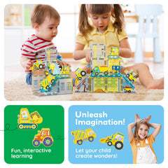 PicassoTiles concrete mixer adds motion and sequencing to construction storytelling