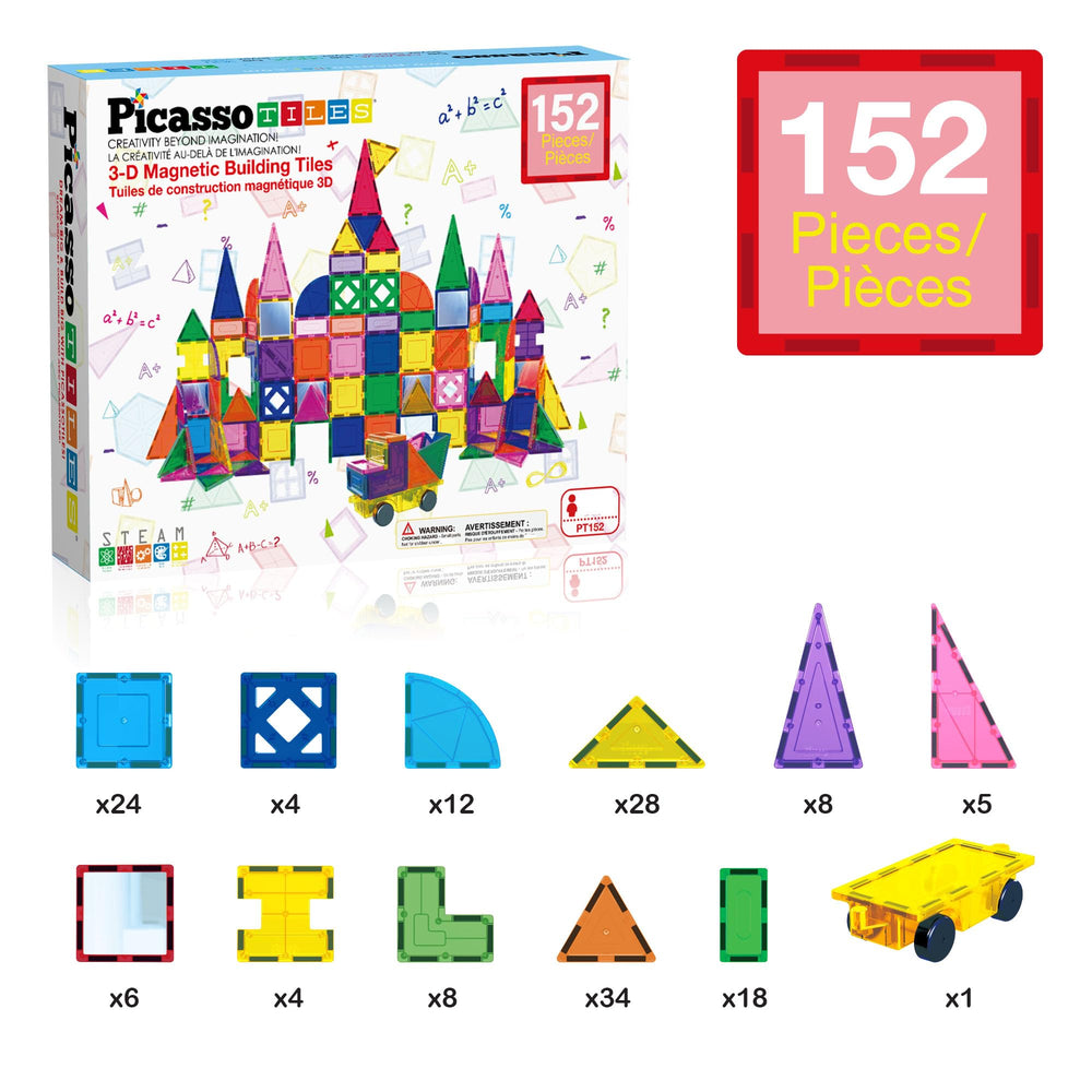 PicassoTiles car-building pieces let kids create moving cars.