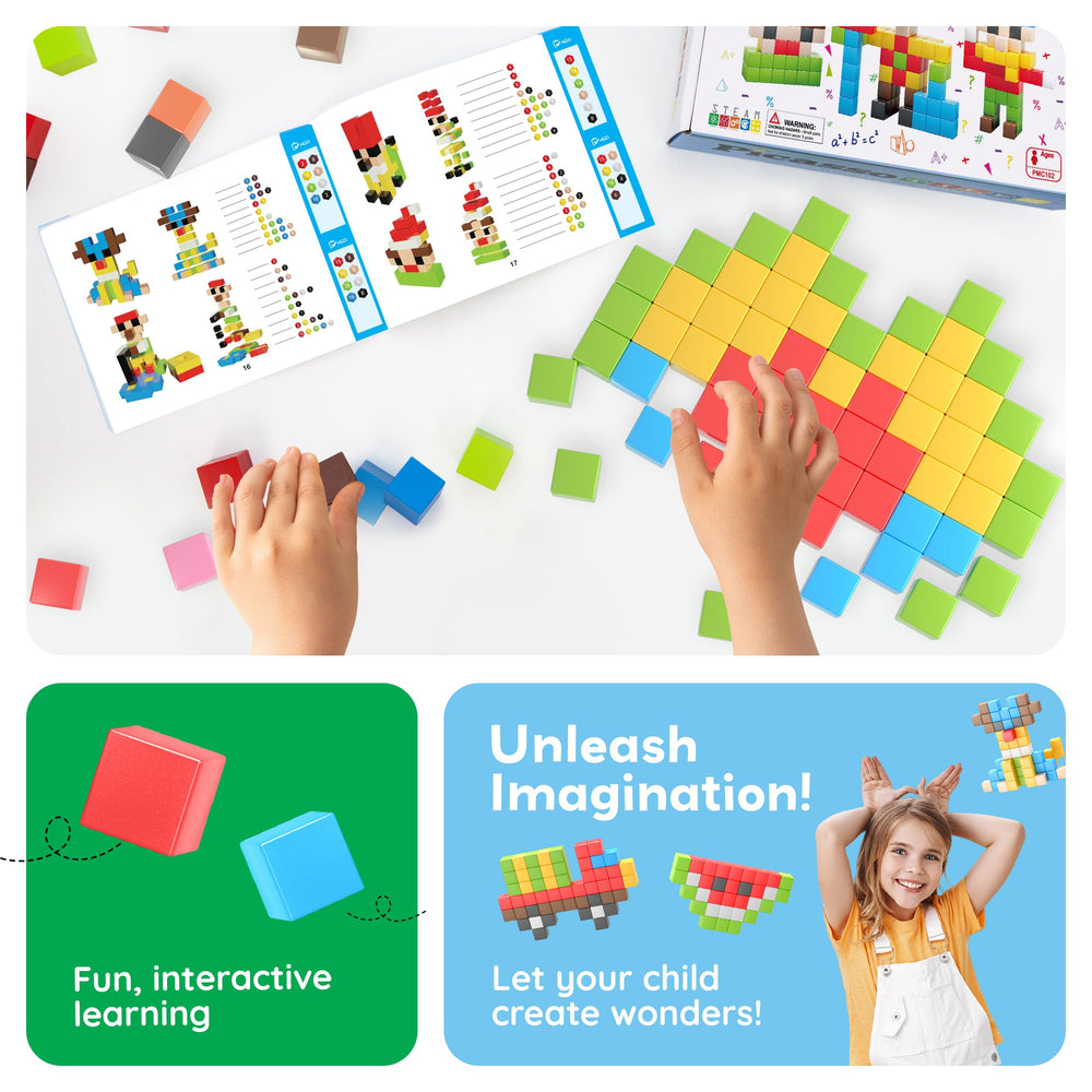 PicassoTiles colorful blocks foster color and shape recognition during open-ended play