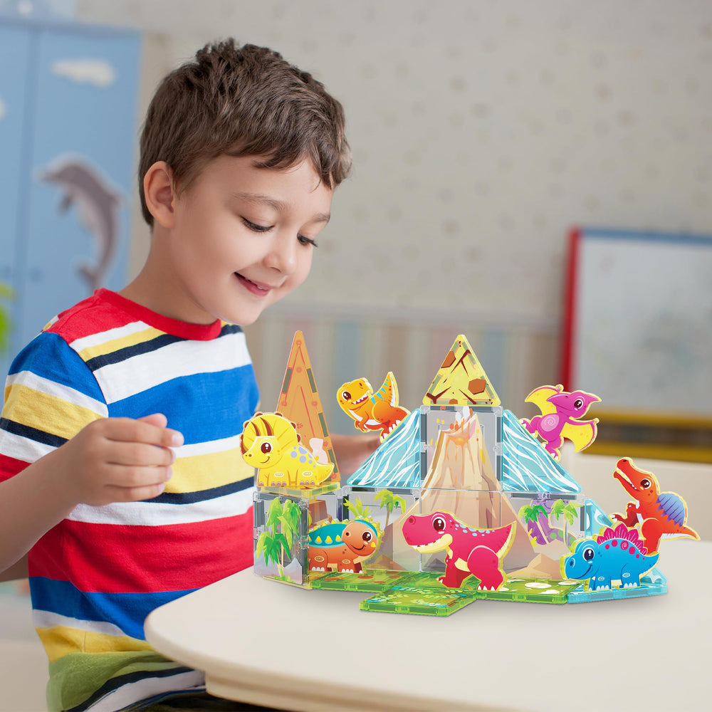 PicassoTiles Dinosaur World T-Rex figure supports storytelling and spatial exploration