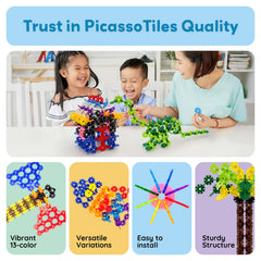 PicassoTiles helps develop fine motor skills and spatial awareness.