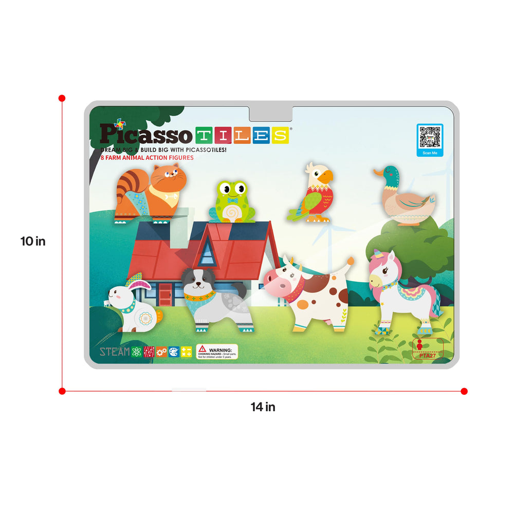 PicassoTiles farm barn-scene image anchors imaginative layouts and group play