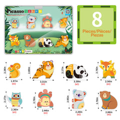 PicassoTiles forest squirrel magnet supports color recognition during play.