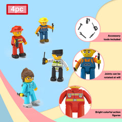 PicassoTiles four-figures-set promotes coordinated pretend play with family or friends.
