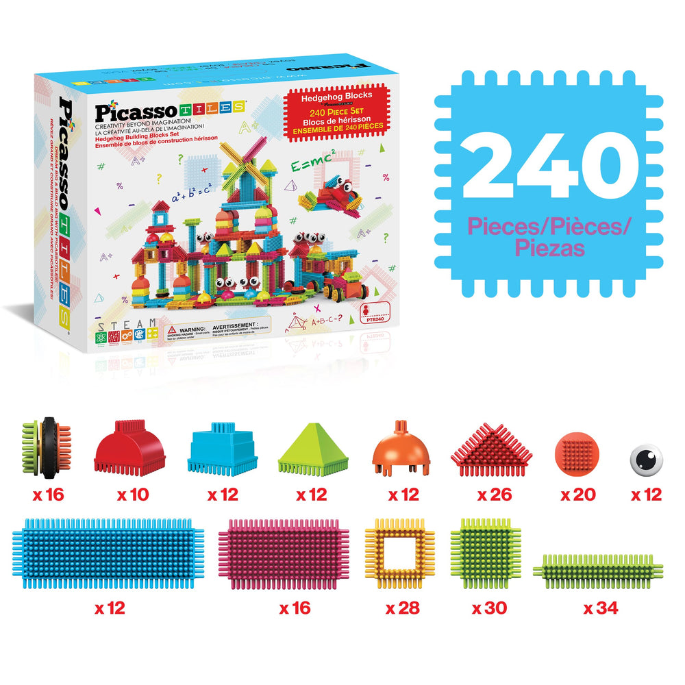 PicassoTiles Hedgehog flatbed with storage supports organized, focused group play