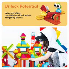 PicassoTiles Hedgehog magnetic play set encourages collaborative learning and shared storytelling