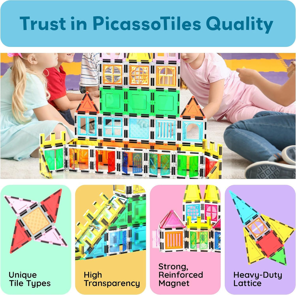 PicassoTiles compatible tiles expand imaginative play into larger landscapes.