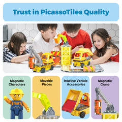 PicassoTiles magnet tiles close-up edges highlight safe handling and grip.