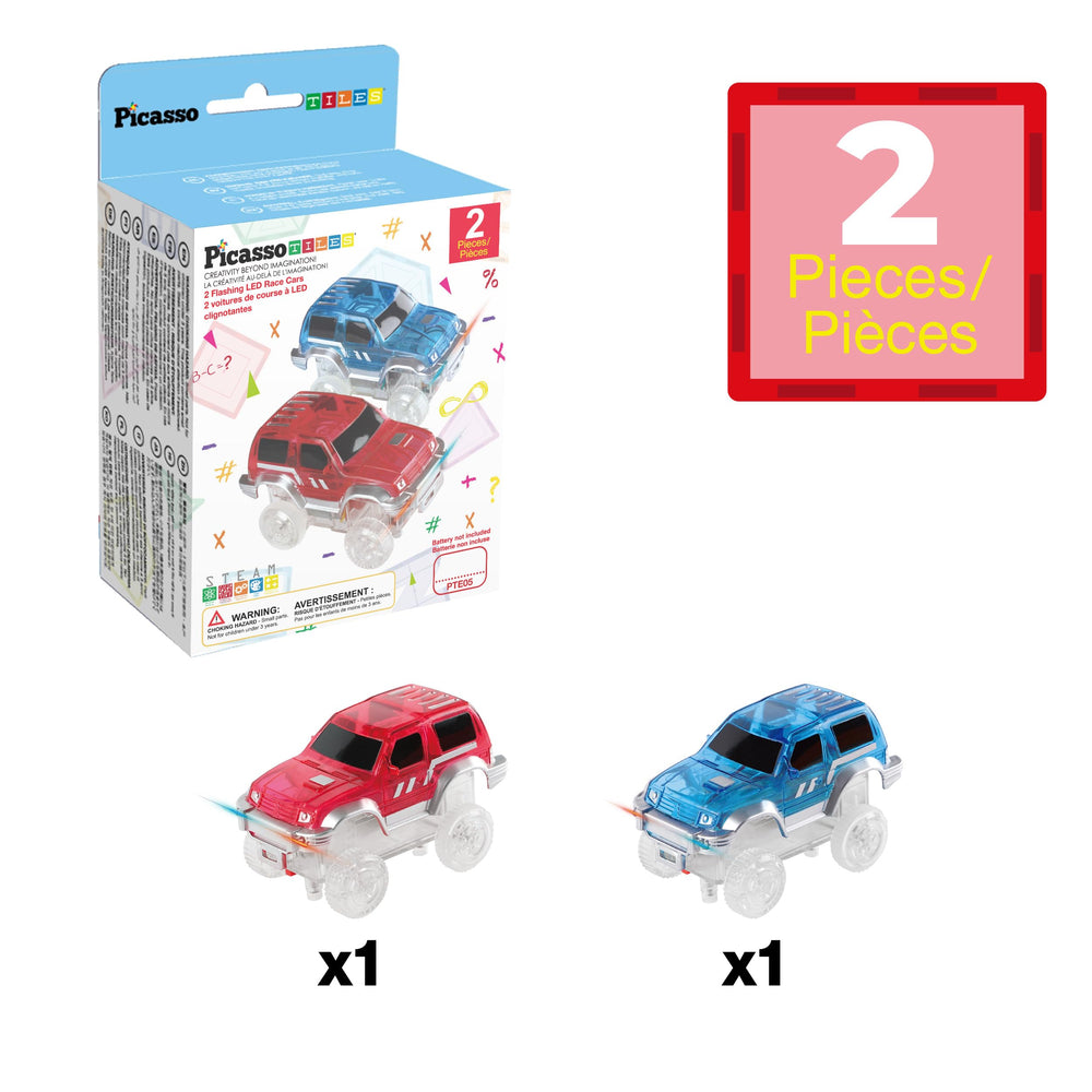 PicassoTiles magnet track compatibility for expanded racing layouts.