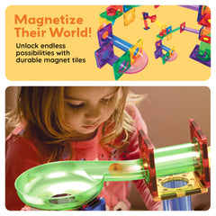 PicassoTiles magnetic connections secure sturdy structures with easy assembly.