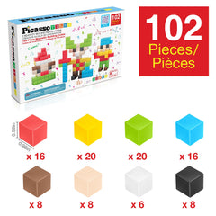 PicassoTiles magnetic cubes click together for frustration-free construction sessions