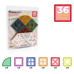 PicassoTiles magnetic tiles playboard enables versatile designs for STEM learning.