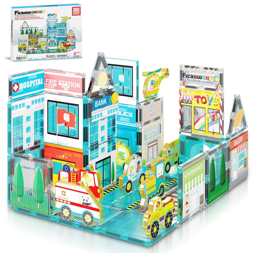 PicassoTiles Metro City Hospital tiles for imaginative city-building play