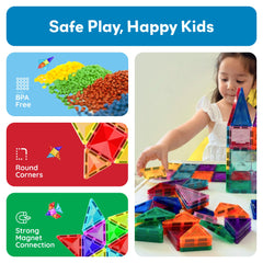 PicassoTiles BPA-free and non-toxic design supports safe toddler exploration.