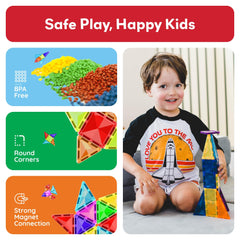 PicassoTiles mini size supports portable learning during travel and playdates.