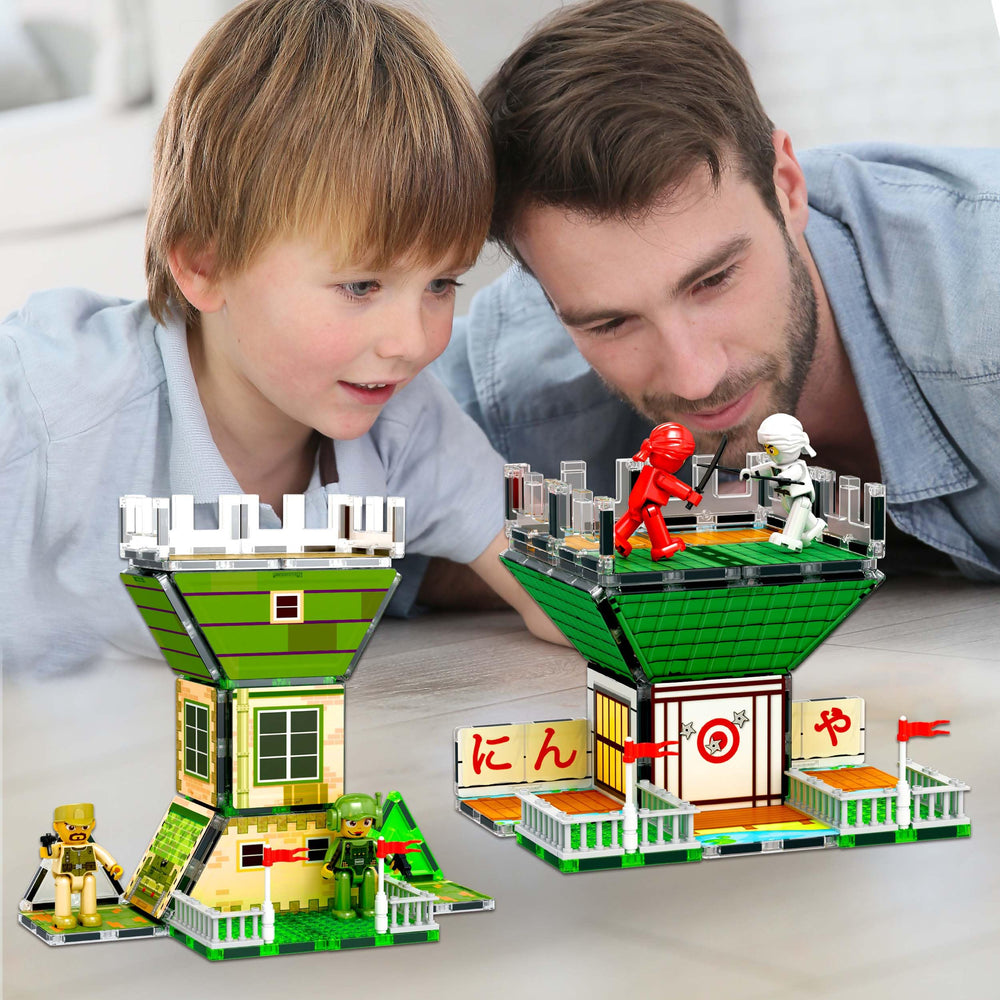 PicassoTiles ninja-troop storytelling prompts enrich builds.