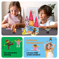 PicassoTiles PTA02 addon pack expands magnetic figures for bigger, creative builds.