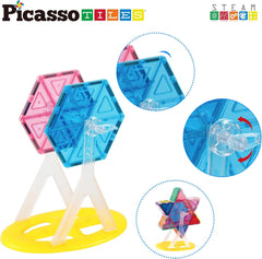PicassoTiles PT09 Ferris Wheel rotation showcases 360-degree motion for interactive play.